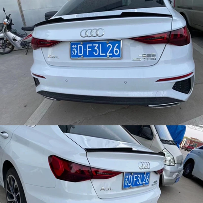 

For Audi new A3 Spoiler S3 The v model Audi A3 ABS Material Car Rear Wing Primer Color Rear Spoiler For Audi A3 Spoiler 2021+