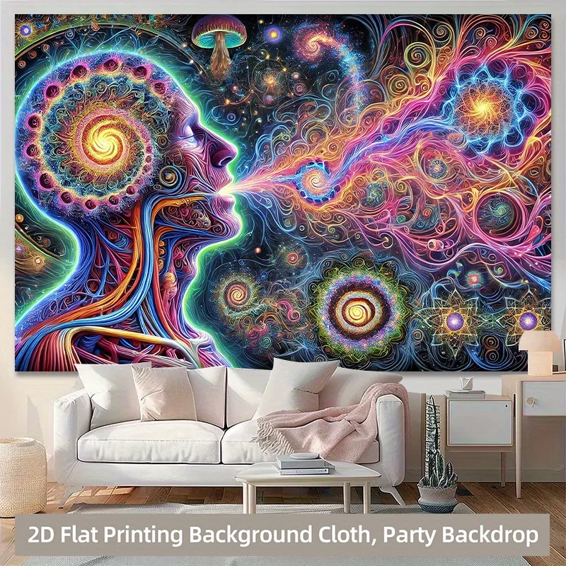 Psychedelic Tree of Life Wall Tapestry Large Size Psychedelic Boho Art Tapestry Decoration Poster for Living Room Party Backdrop