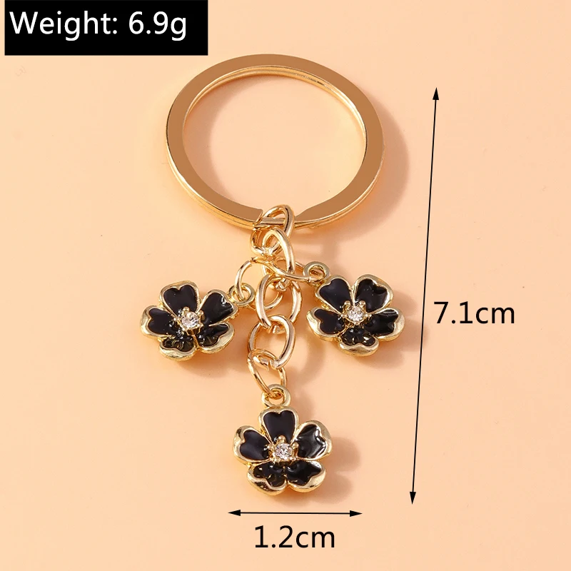 Modische Blumen-Herz-Schlüsselanhänger, Souvenir-Geschenke für Frauen und Männer, Autoschlüssel, Handtaschen- und Geldbörsenanhänger, DIY-Schmuckzubehör – Detail 4
