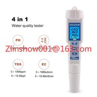 4 in 1 TDS PH Meter PH/TDS/EC/Temperature Meter Digital Water Quality Monitor Tester for Pools, Drinking Water, Aquariums