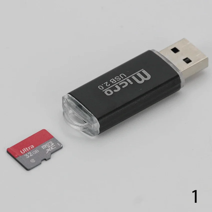 100Pcs เครื่องอ่านการ์ดหน่วยความจำ Mini USB 2.0 Micro SD TF แฟลชพลาสติกแบบพกพาอะแดปเตอร์สำหรับแล็ปท็อปโทรศัพท์มือถืออุปกรณ์เสริม