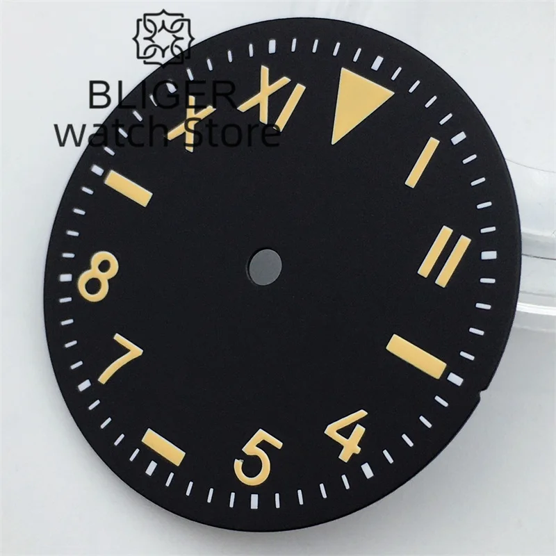 BLIGER Black brown watch dial fit NH35 NH36 ETA 2836 2824 PT5000 Miyota 8205/8215/821A Mingzhu DG2813/3804 movement