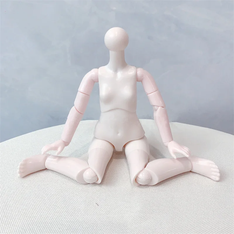 New 23cm height Doll's Body 1/6 Bjd 26 Joints Movable White Skin Body Girls Play House Dress Up Toys