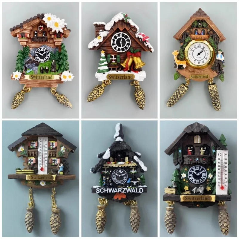 Switzerland Travelling Souvenirs Cuckoo Clock Fridge Magnets Wedding Gifts Alps Refrigerator Stickers Home Decoration