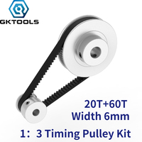 GKTOOLS Timing Belt Pulley GT2 60 teeth 20 teeth Reduction 3:1/1:3 3D printer accessories belt width 6mm Bore 5/10mm.