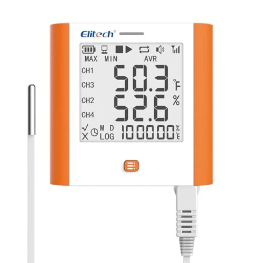 

00000 Points Digital Temperature Humidity Data Logger Medical Refrigerator Thermometer Vaccine Fridge Temperature Monitor Max M