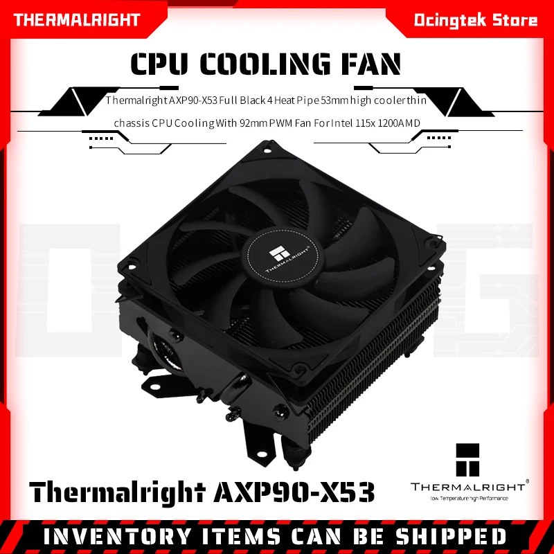 Thermalright-AXP90-X53 سلسلة 4 أنابيب الحرارة ، 53 مللي متر برودة عالية ، رقيقة وحدة المعالجة المركزية التبريد ، 92 مللي متر بوم مروحة ، LGA1700 ، 115X ، AM4