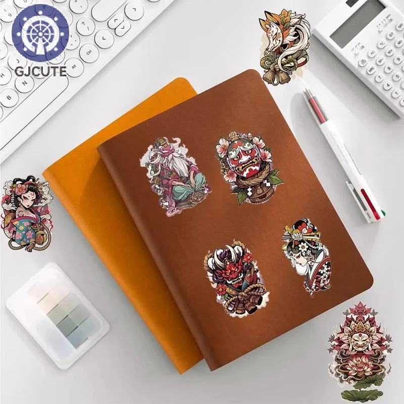 50PCS Transparent Japanese Tattoo Art Stickers Creative Girls Tattoo Retro Sticker For Scrapbooking Luggage Phone Guitar DIY Toy