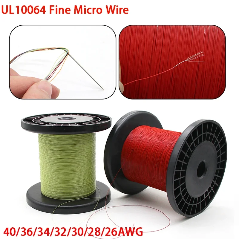 10M/100M UL10064 FEP Wire 40/36/34/32/30/28/26AWG PTFE Plastic Ultra Fine Micro Litz Wires Solder High Conductivity Copper Cable