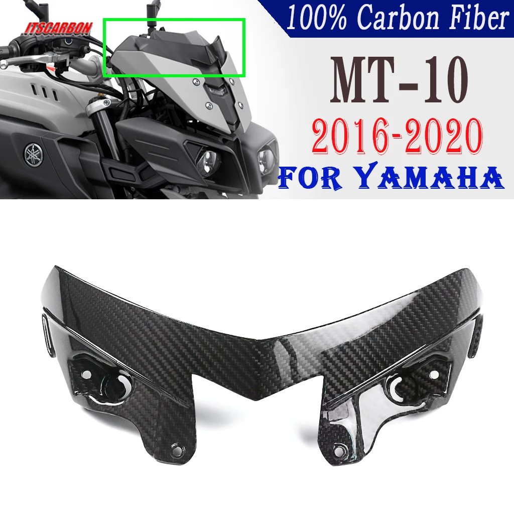 

Pure Carbon Fiber Windshield Windscreen Front Fairing Kits Accessories For Yamaha MT10 MT-10 FZ-10 2017 - 2019 2020 2021