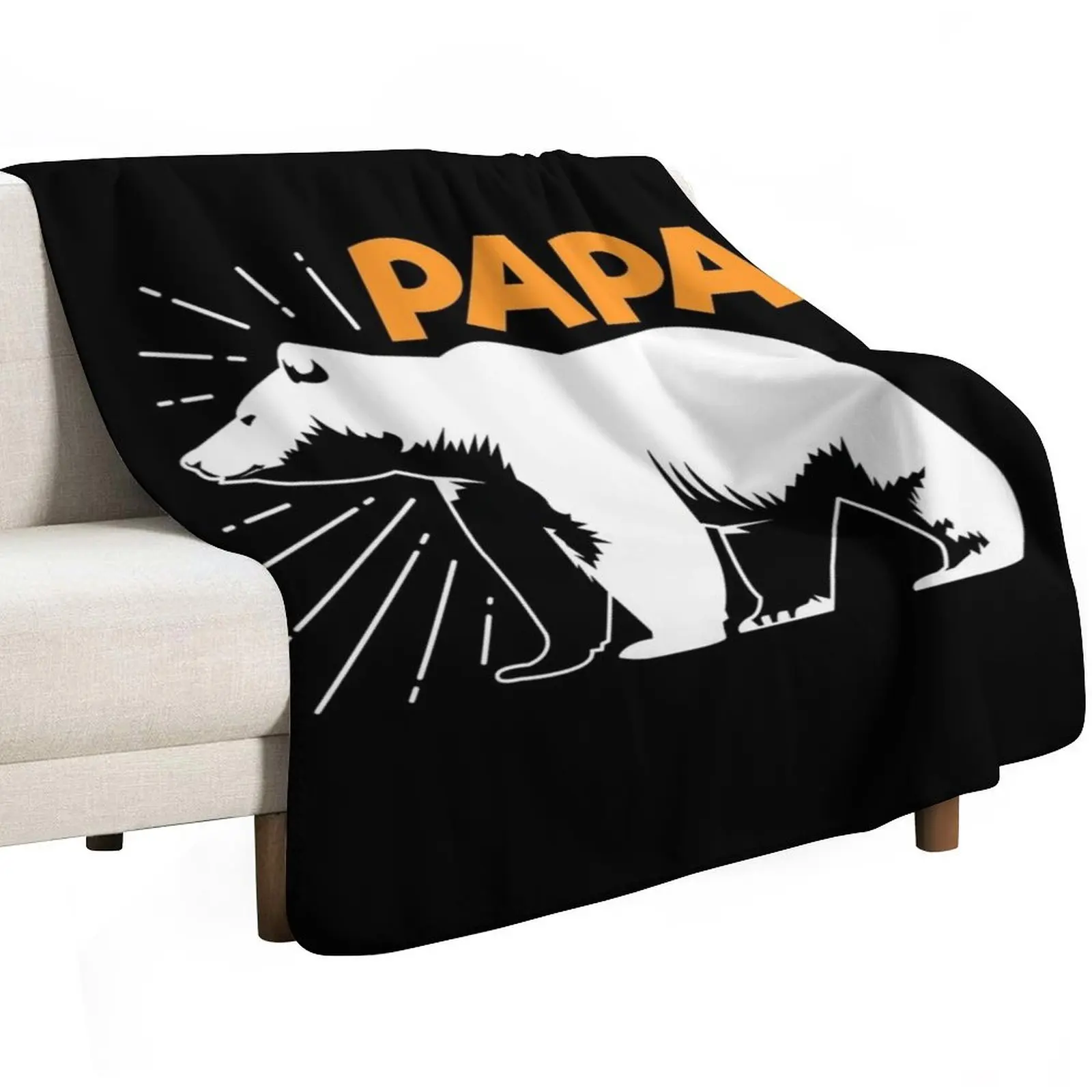 Papa Bear Proud Dad Funny Fathers Day Gift Edit Throw Blanket Breathable Lightweight Blanket for Adults Kids
