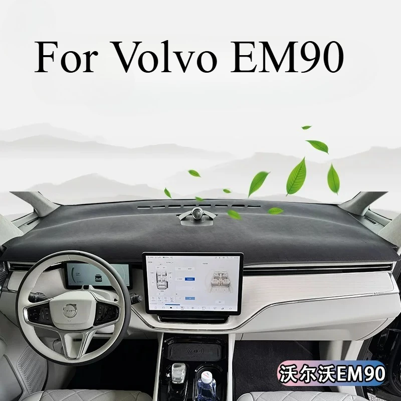 For Volvo EM90 Dashboard Cover Anti-Glare Mat | Suede Dash Pad Sun Shade Protector | Instrument Panel Heat Shield