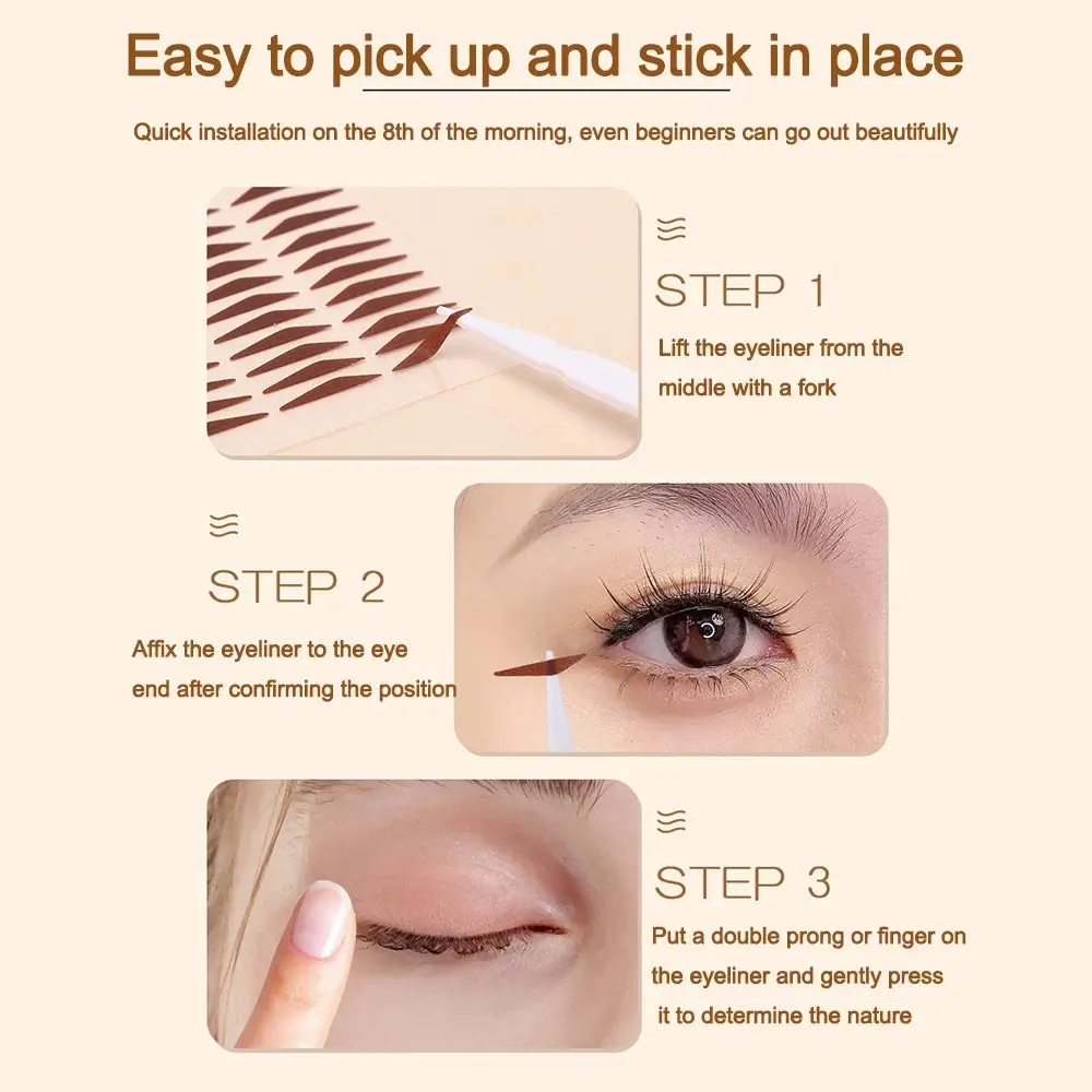 Sello de delineador de ojos resistente al agua, herramientas de maquillaje de ojos ajustables, moldeado de una sola varilla, sello de delineador de ojos, pegatina de belleza para ojos