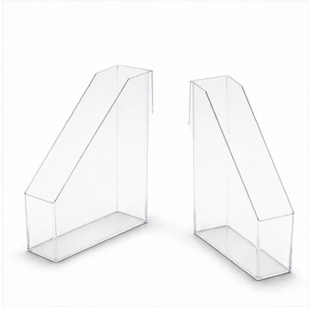 1Set Acrylic Book File Holder Organizer Transparent Desktop Office School Documents Magazines Newspapers Storage