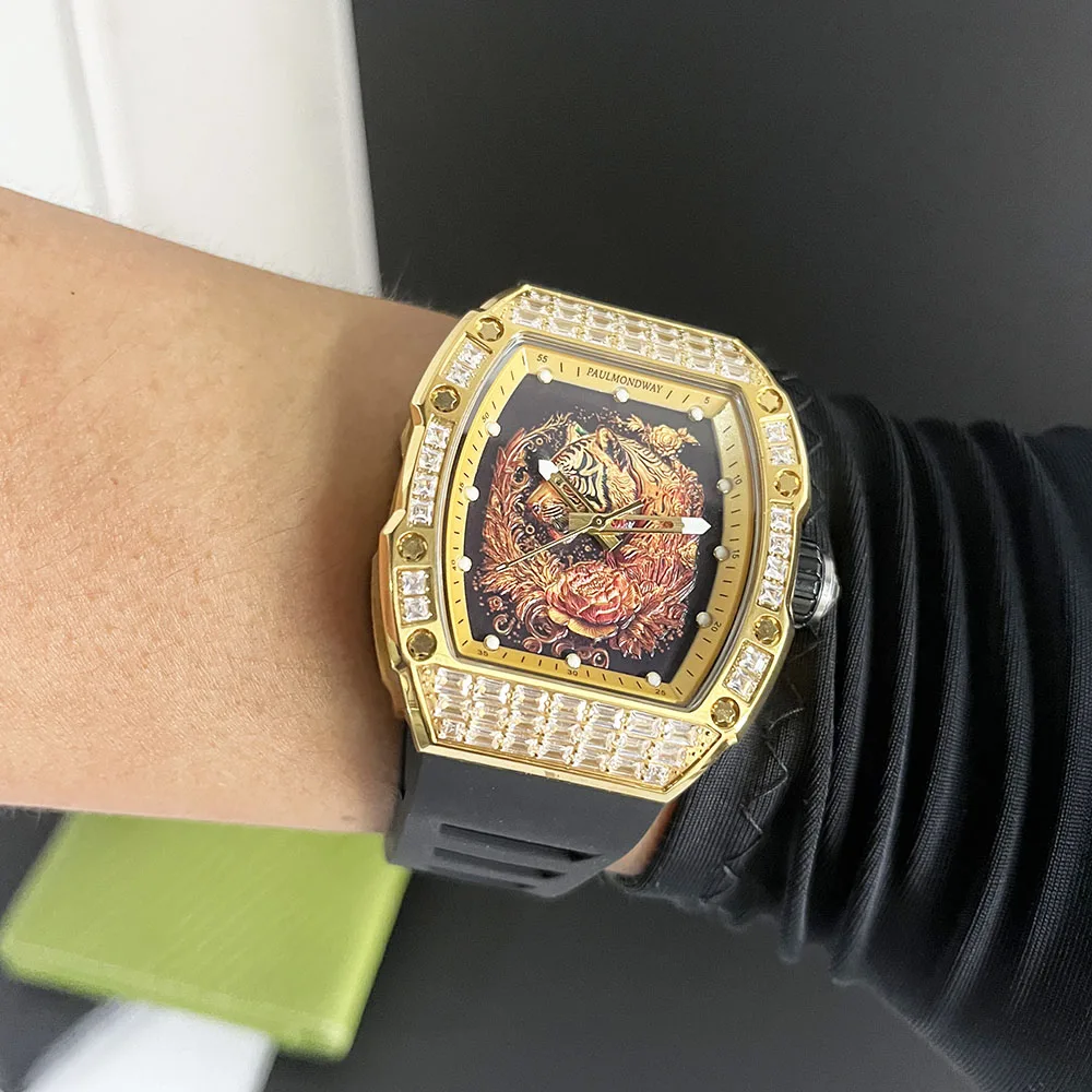 2024 New Men\'s Watch Automatic Movement Luxury watch designed for men animal dial Mechanical watch waterproof folding clasp