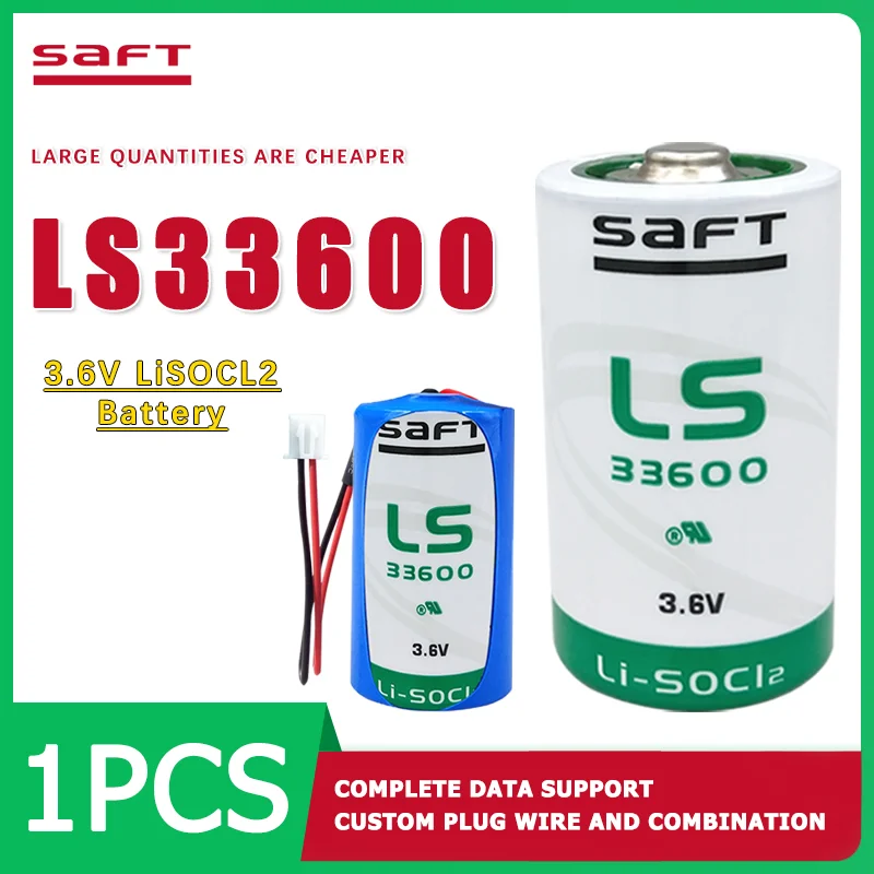 

SAFT 3.6V Lithium Battery LS33600 with Plug Gas Meter Flowmeter PLC Industrial Control Equipment Robot D-type