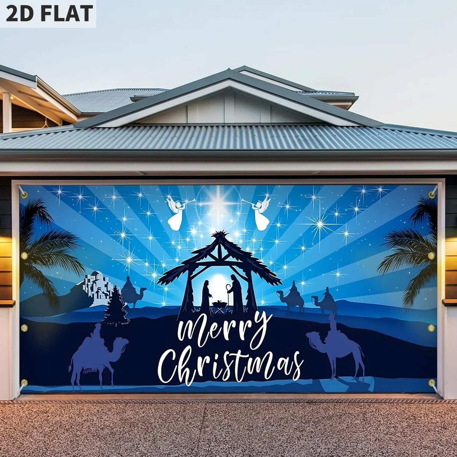 

Christmas Garage Door Cover, Holiday Decorations for Double Doors, Large Garage Door Banner, Parties & Photography Background
