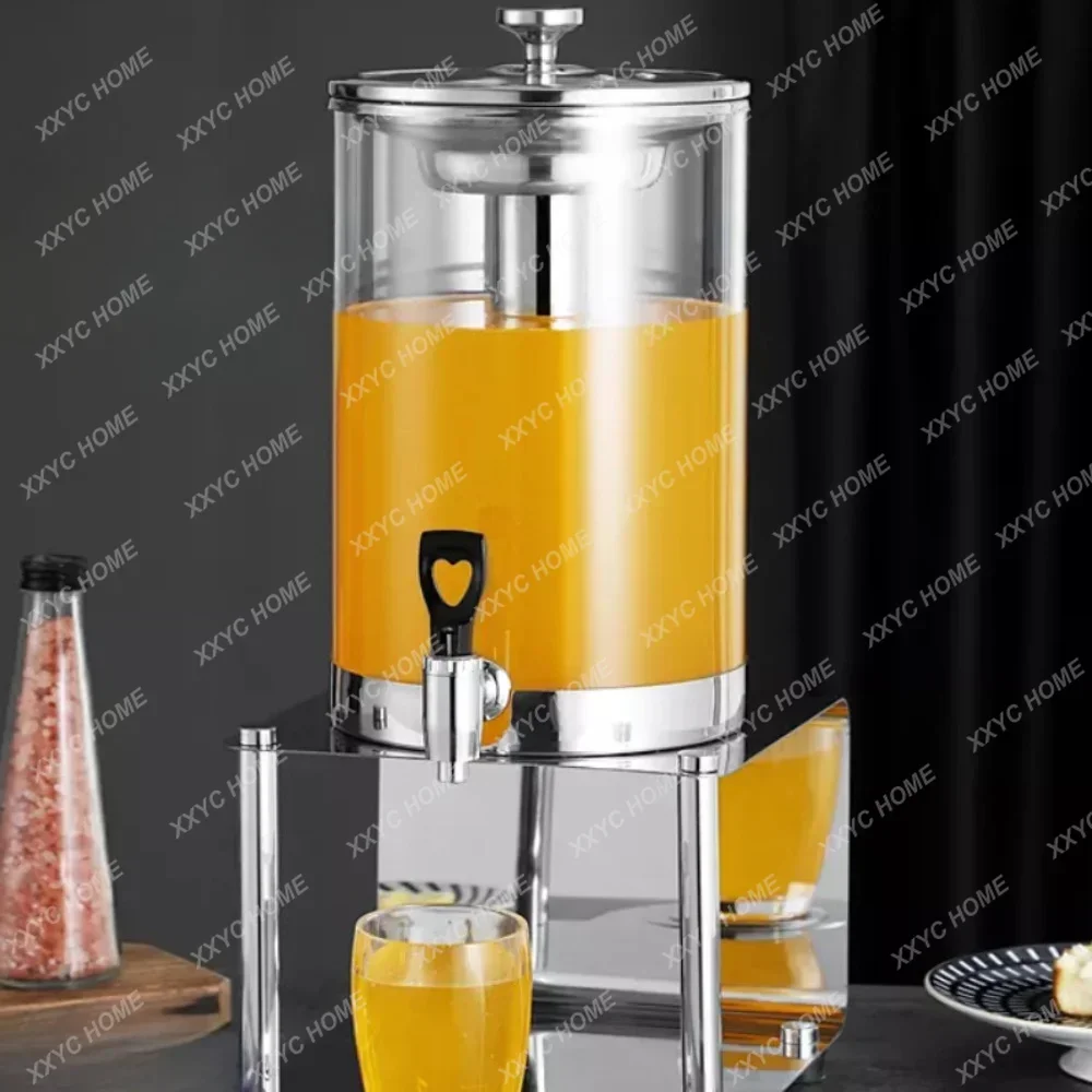 

Thickened Beverage Tripod Buffet Restaurant Single-Headed Double Stainless Steel Milk Tea Bucket Glass Juice Cooking Vessel