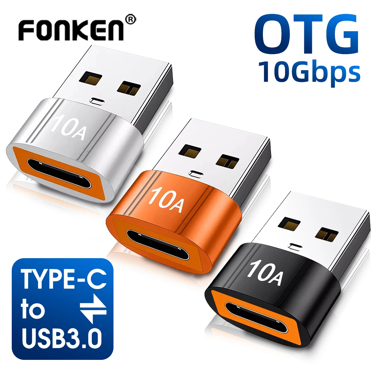 Fonken USB To Type C OTG Adapter USB3.0 Type C Female to USB Male Converter Data Transfer Charging Converter For PC usb a tipo c