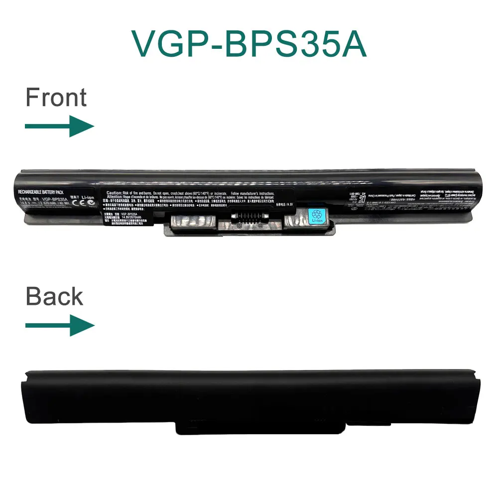 BOTODA VGP-BPS35A 14.8V 40WH 2670mAh Laptop Battery for SONY VAIO Fit 14E 15E Series BPS35A SVF1521A2E SVF15217SC SVF142C29I