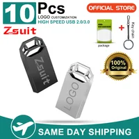 Zsuit 10 unids/lote Metal 2,0/3,0 unidad Flash USB 32GB 16GB 128GB Pen Drive 64GB regalo creativo personalizado memoria Stick 8GB Mini U disco