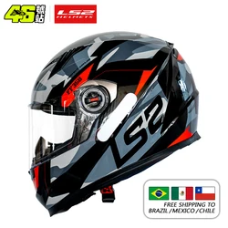 LS2-Casque de moto intégral pour hommes et femmes, casque de motocross, coque ABS haute résistance, accessoires de moto approuvés ECE, FF358