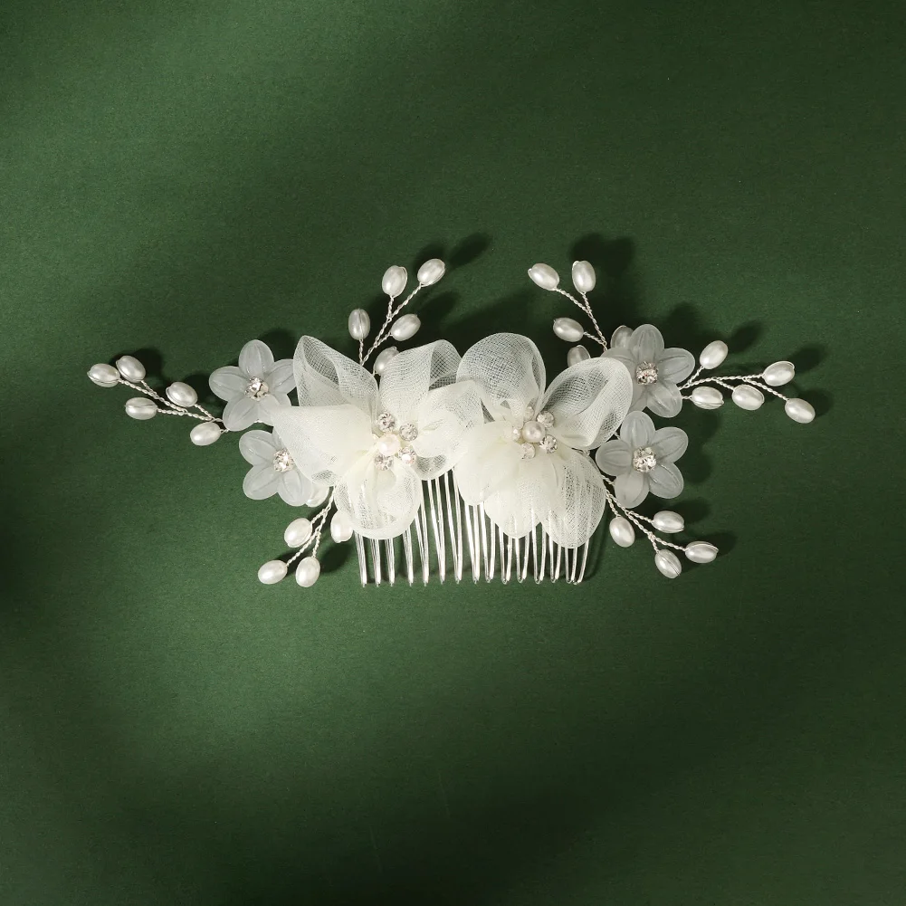 Fashion Bridal Headdress Flower Hair Comb Hairpin Set Handmade Bride Hair Accessories For Women Wedding Party Hairclips Gifts