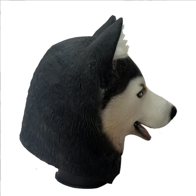 Latex Animal Dog Head Mask Siberian Husky Dog Mask Halloween Fancy Dress Party Costume Props