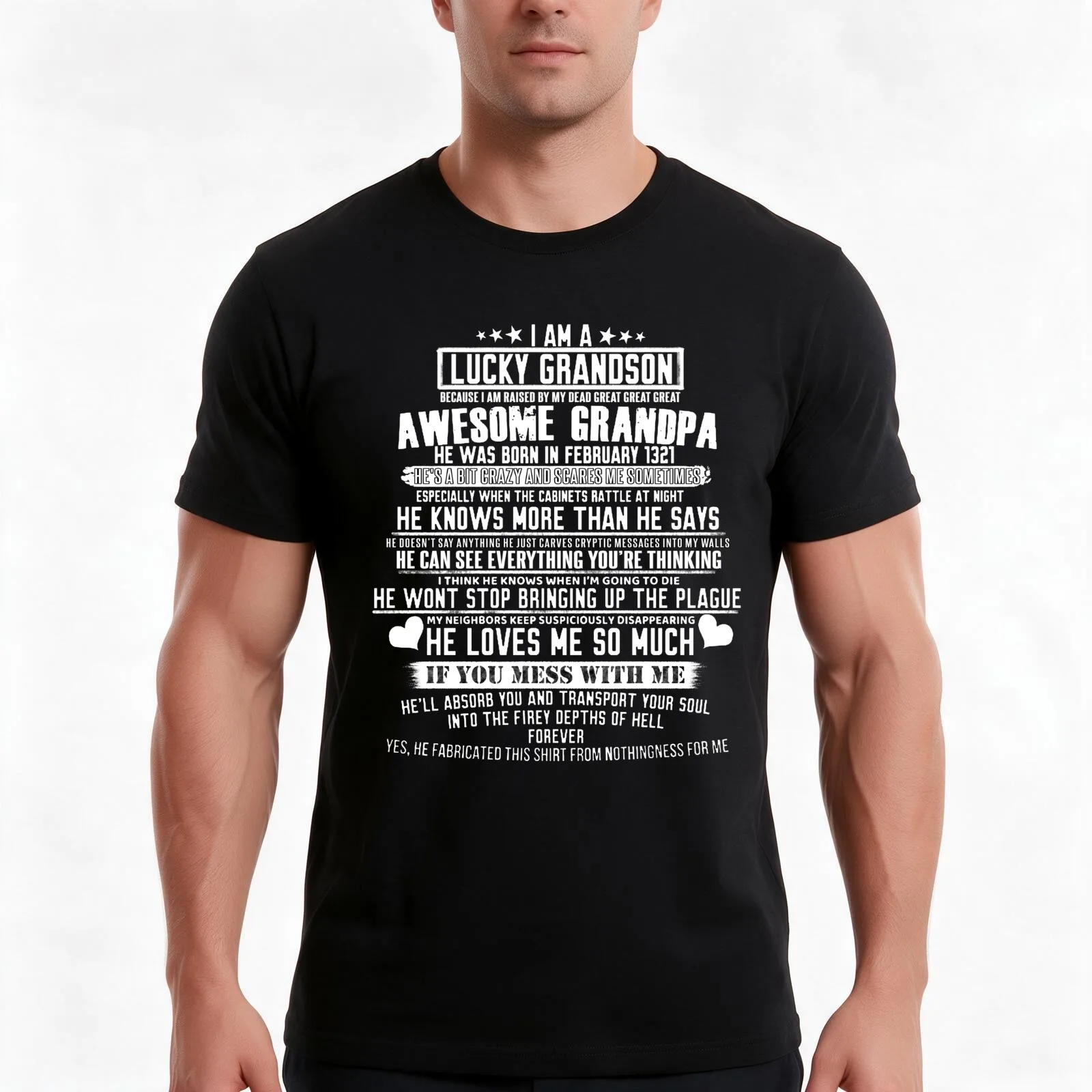 Weirdly Specific - I Love My Great Great Great Grandpa T-Shirt Summer Casual Cotton Tee Oversized Streetwear Tops 100% Cotton