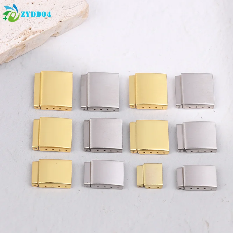●1Pc Silvery/Golden 12-22MM Steel Watch Band Bracelet Extender Clasp Extension With Step Strap Accessory For Watch Repair image 3
