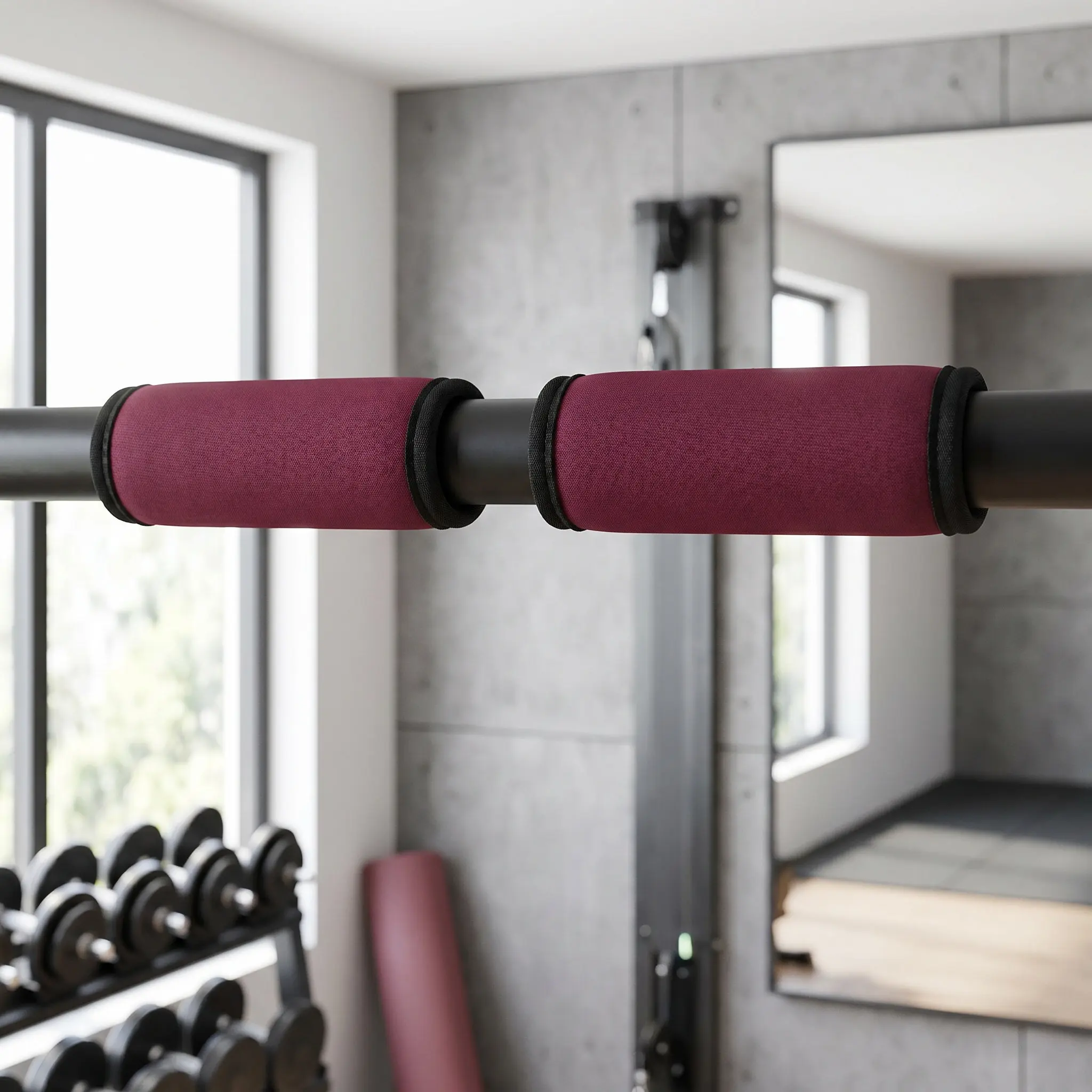 2Pcs Sleek Detachable Barbell Cushion Set Anti Slip Dumbbell Handle Cover Pull Up Bar Protector Gym Accessories Weight Lifting