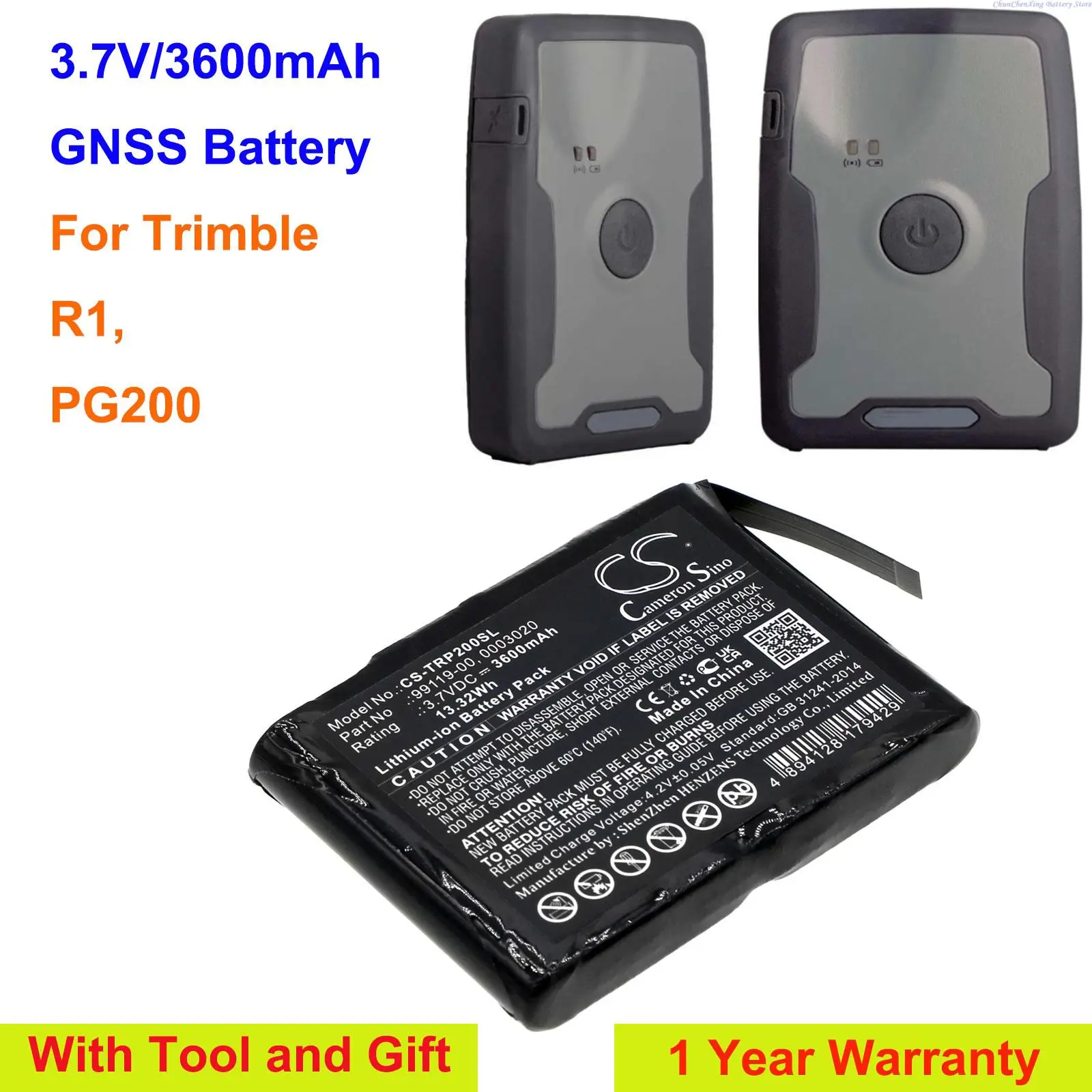 

OrangeYu 3600mAh GNSS Battery 99119-00, 0003020 for Trimble R1, PG200