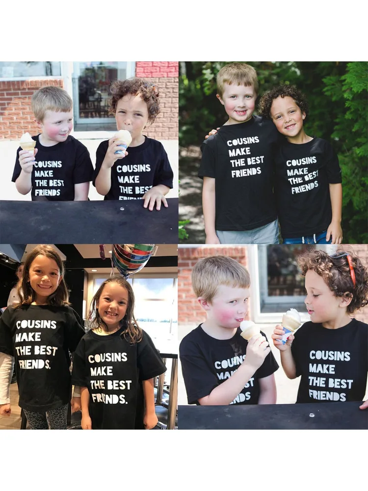 Cousins Make The Best Friends T-shirts Cousins Best Friends Kid's Tee Shirt Children Summer Short Sleeve Cool Tops Tee Fashion