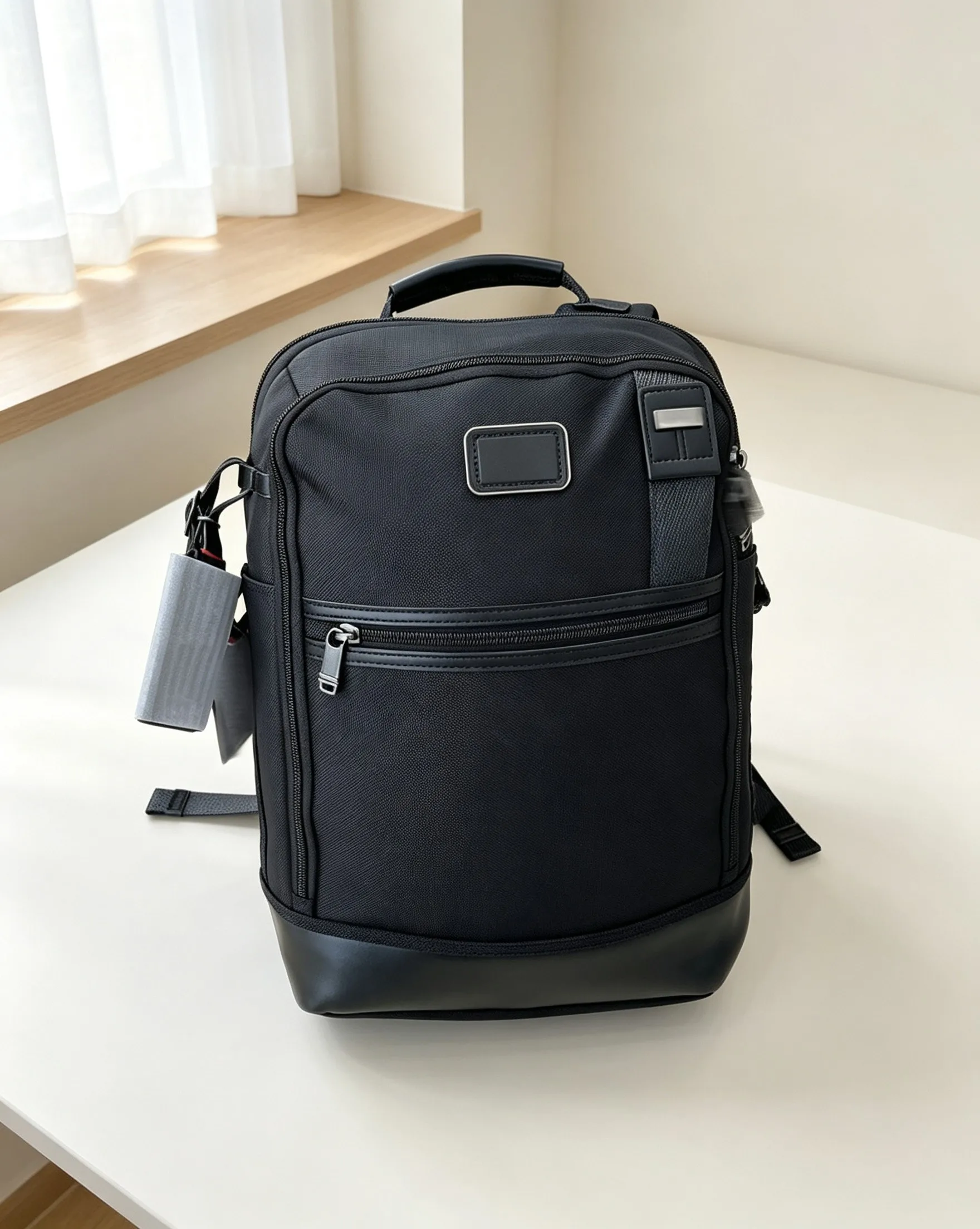 Men's Nylon Business Backpack, Large Capacity Waterproof Laptop Bag, Casual Commute School Daypack