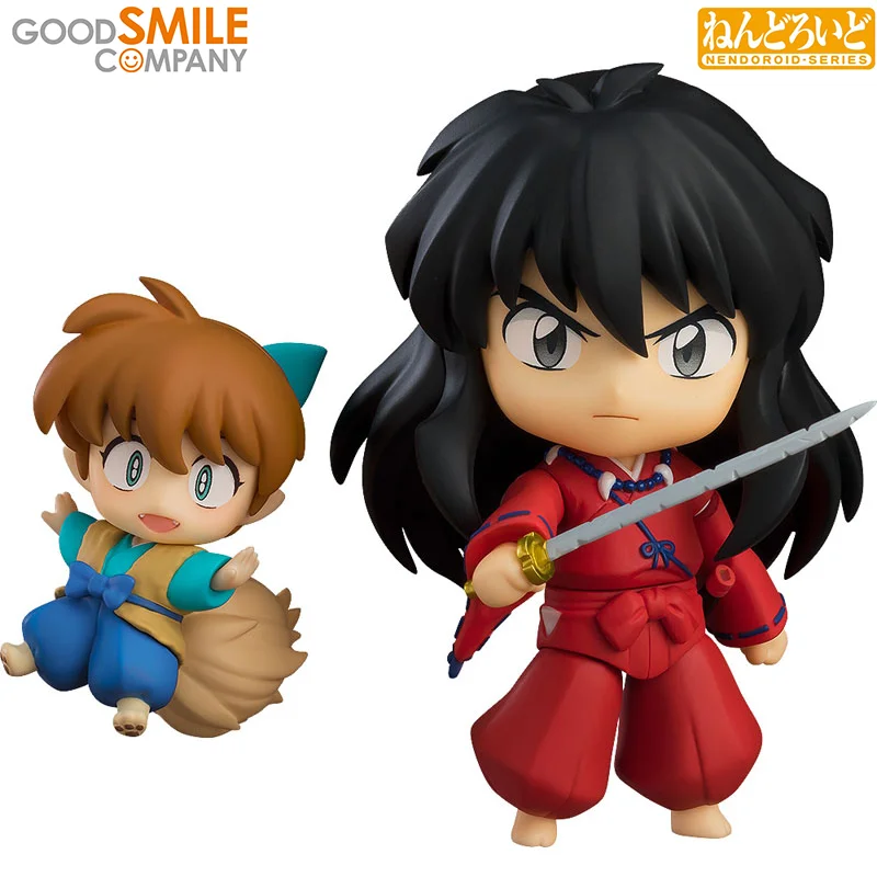 Original Good Smile GSC 2531 Nendoroid InuYasha New Moon Ver. & Shippou Anime Figure Action Model Collectible Toys Gift