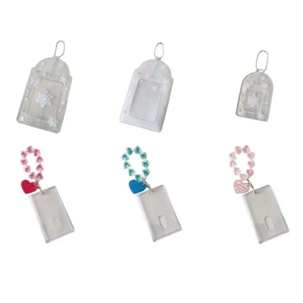 Acrylic PVC Card Cover Photocard Holder Snowflake Hanging Decoration Idol Card Display Protector Idol Photo Card