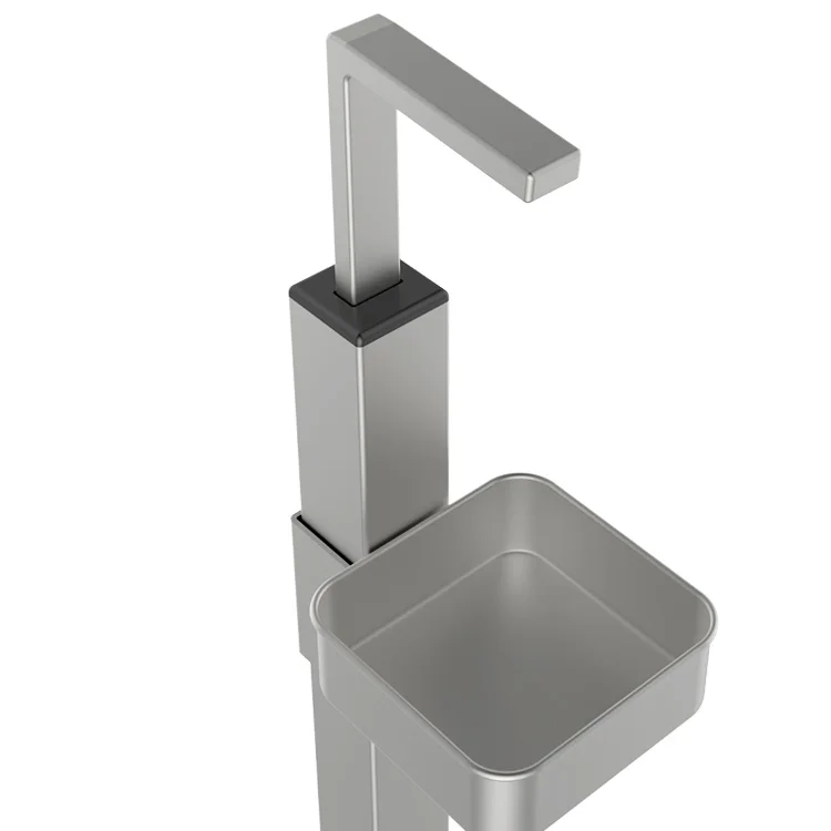 Refillable Soap Dispensers Stand, Floor Foot Operated Hand Sanitiser Station, Portable Metal Sanitiser Holder for Commercial