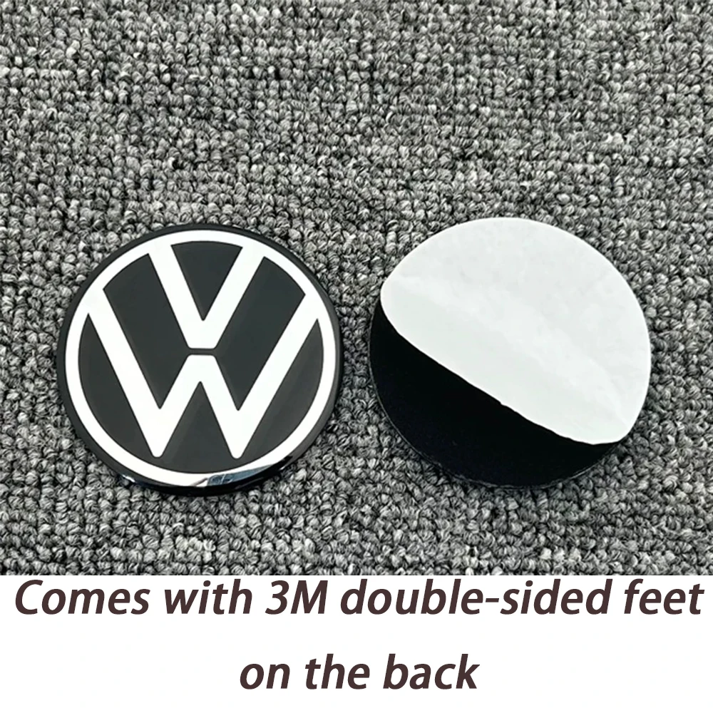 4Pcs 56mm 60mm 65mm New model 3D Car Wheel Stickers Center Hub Cap Emblem Badge Decal For VW GTI Polo Golf 4 5 6 7 Passat view 2