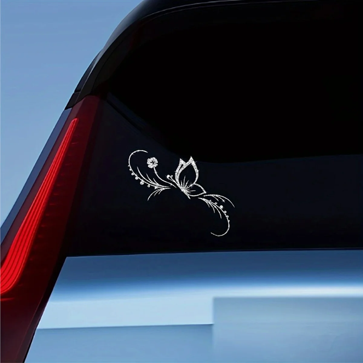 Creative Butterfly Flower Pattern Car Sticker Luminous Reflective Decorative Window Body Decoration Adhesive Decal
