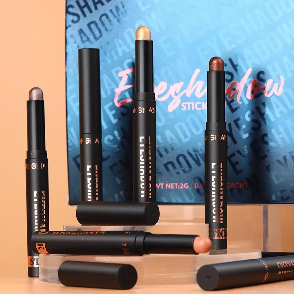 7 cores ouro azul sombra lápis perolado fosco vara rosto destaque cor à prova dwaterproof água sombra glitter longa duração i1z4