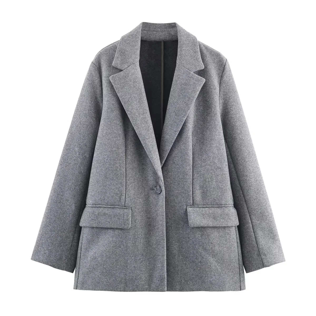 

JNLEAOG Soft Single-Button Women's Faionable Versatile Design Autumn New Arrival Busin Casual Long Sve Coat