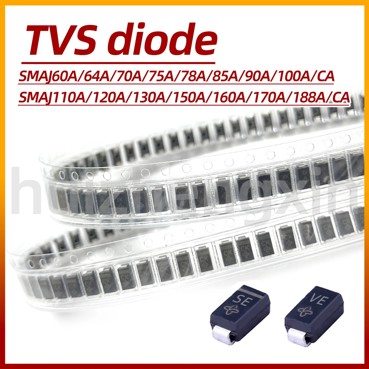 20PCS SMAJ60A/CA 64 70 75 78 85 90 100 110 120 130 150 160 170 188A/CA-E3/61 TVS diode DO-214AC/SMA