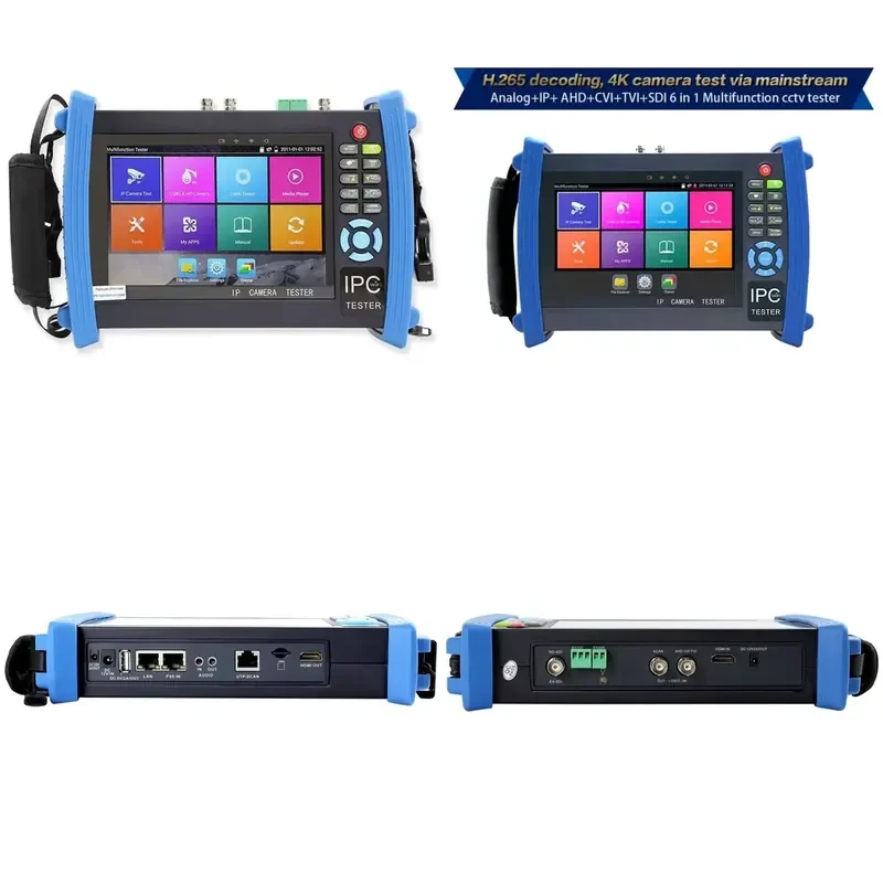 4K IP Camera LCD Tester 6 in 1 CCTV Tester for IPC POE AHD CVI TVI SDI Cable for Surveillance Accessories