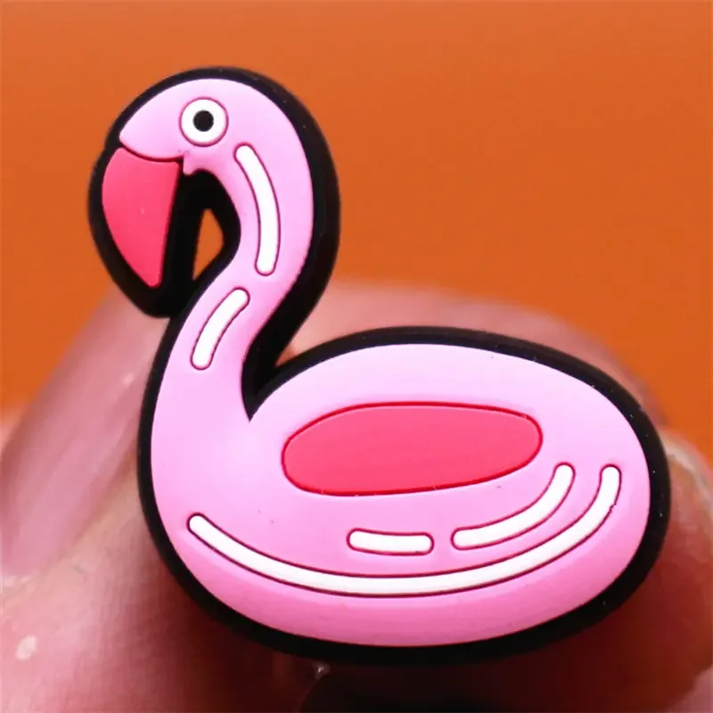 Original 1pcs PVC Shoe Charms Pink Heart Glasses Bird Sun Shoe Accessories Shoe Buckle Decorations fit Kids X-mas