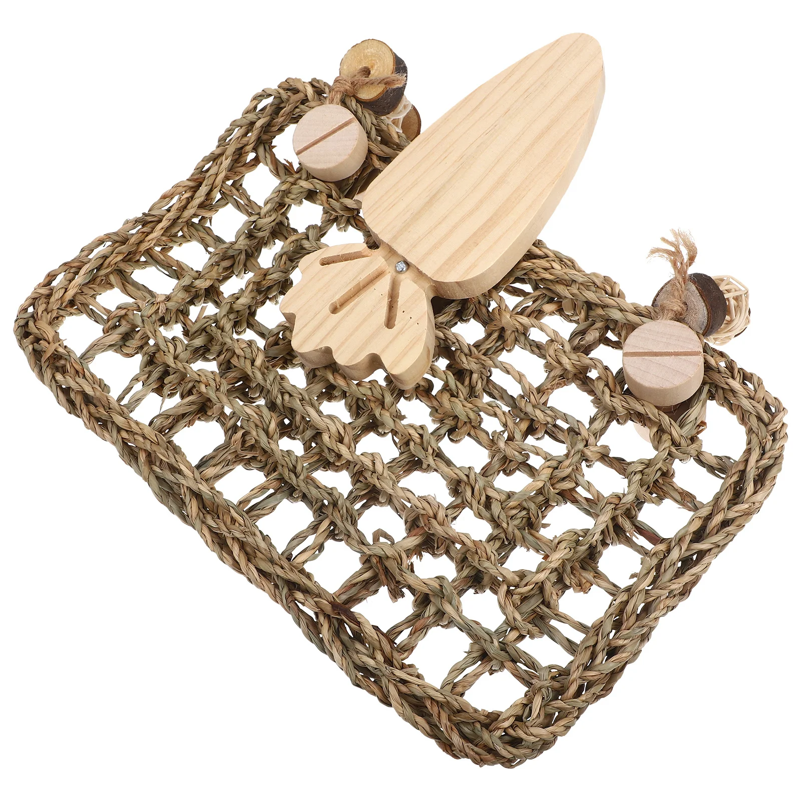 

1Set Bunny Woven Straw Mat Pet Supplies Dental Health Chewing Climbing Activity Cushion Bunny Woven Straw Mat Pet Chewing Toy