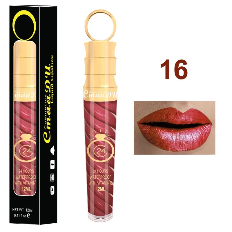 CmaaDU 20Color Matte Lip Gloss  Liquid Lipstick Waterproof Lasting Nude Glitter Fashion Scoop Lip Natural Thread Gloss Cosmetics