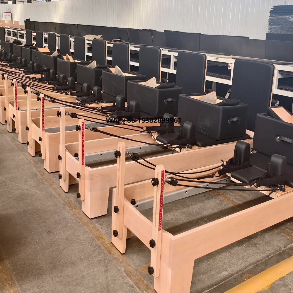 Pilates Studio Reformer Beech Wood Reformer Pilates Equipment for Sale Gym Pilates Reformers