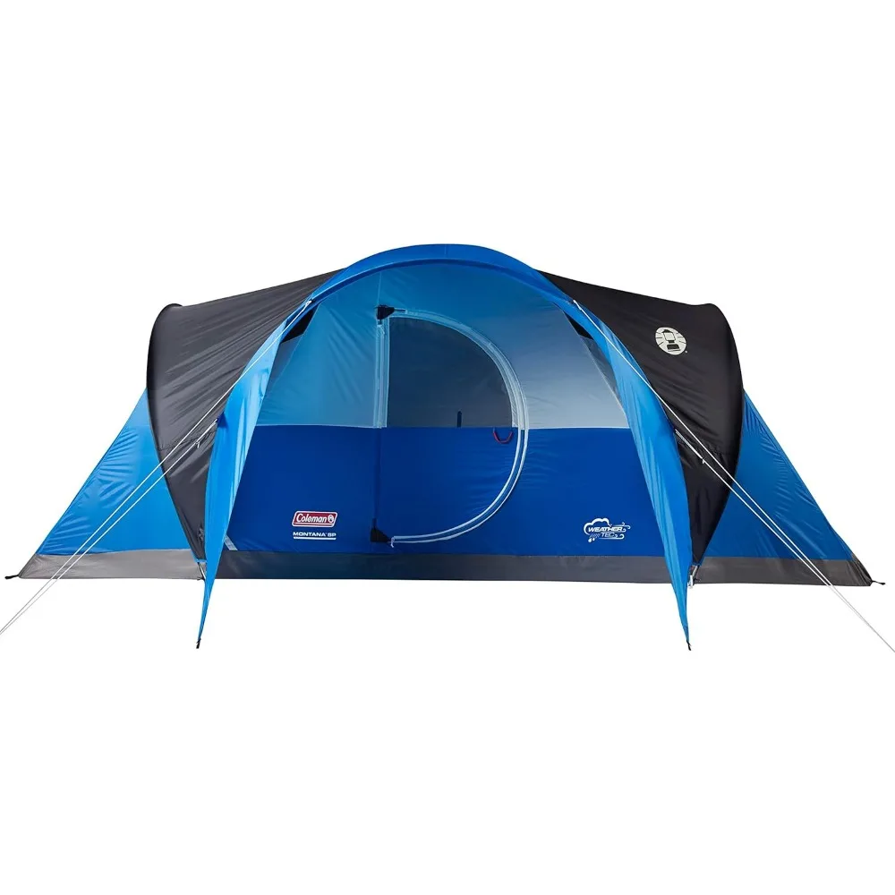 Camping Tent, 8 Person Family Tent with Included Rainfly, Carry Bag, and Spacious Interior, Fits Multiple Queen Airbeds