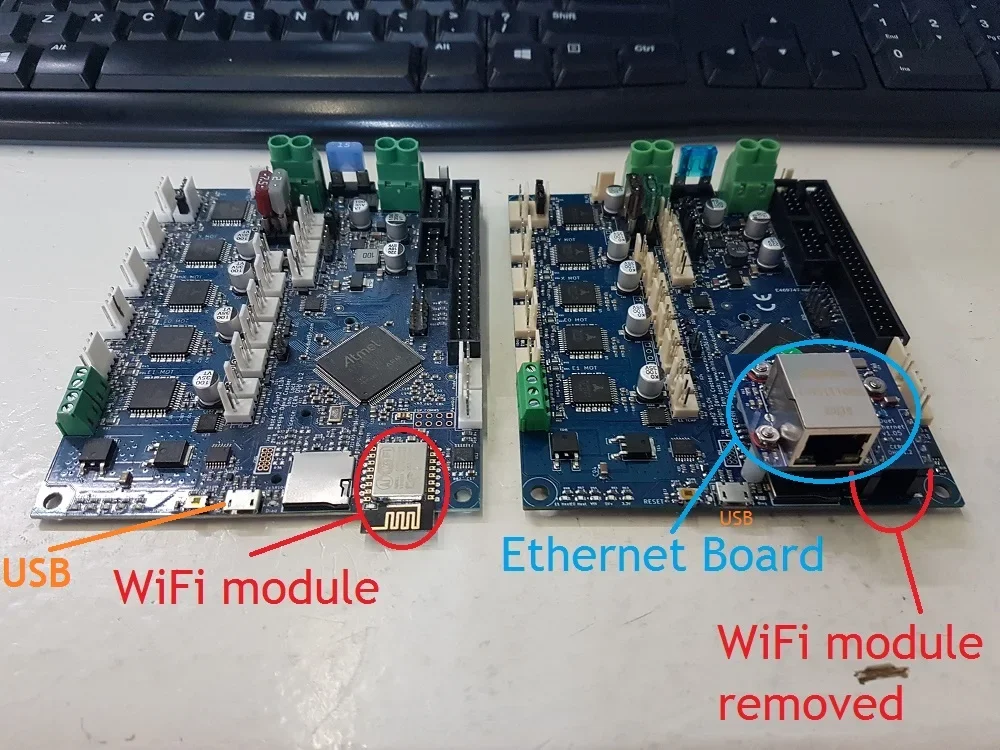 FYSETC 200x WiFi ボード。 50x イーサネットボード。