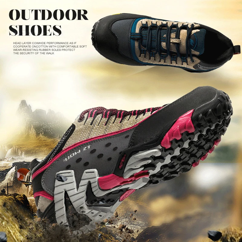 High quality outdoor hiking shoes for couples, waterproof hiking shoes, anti slip and wear-resistant, river tracing shoes